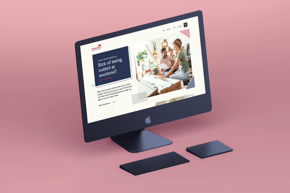 A mockup of a imac with a website displayed on it