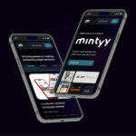 A graphic mockup of the mintyy website on two mobile devices.